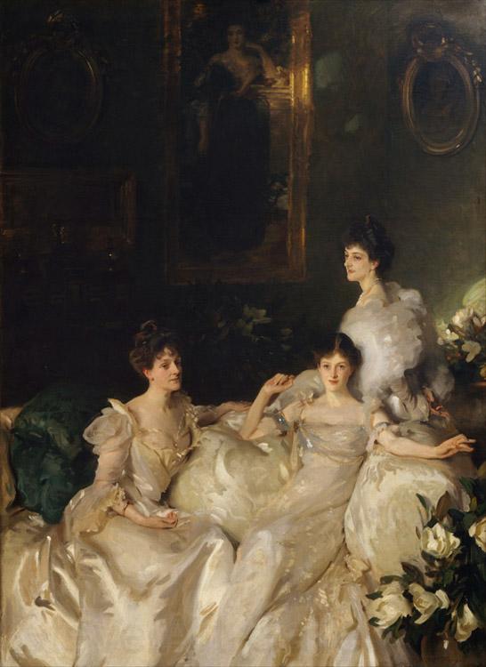 John Singer Sargent The Wyndham Sisters Lady Elcho,Mrs.Adeane,and Mrs.Tennanet (mk18) Norge oil painting art